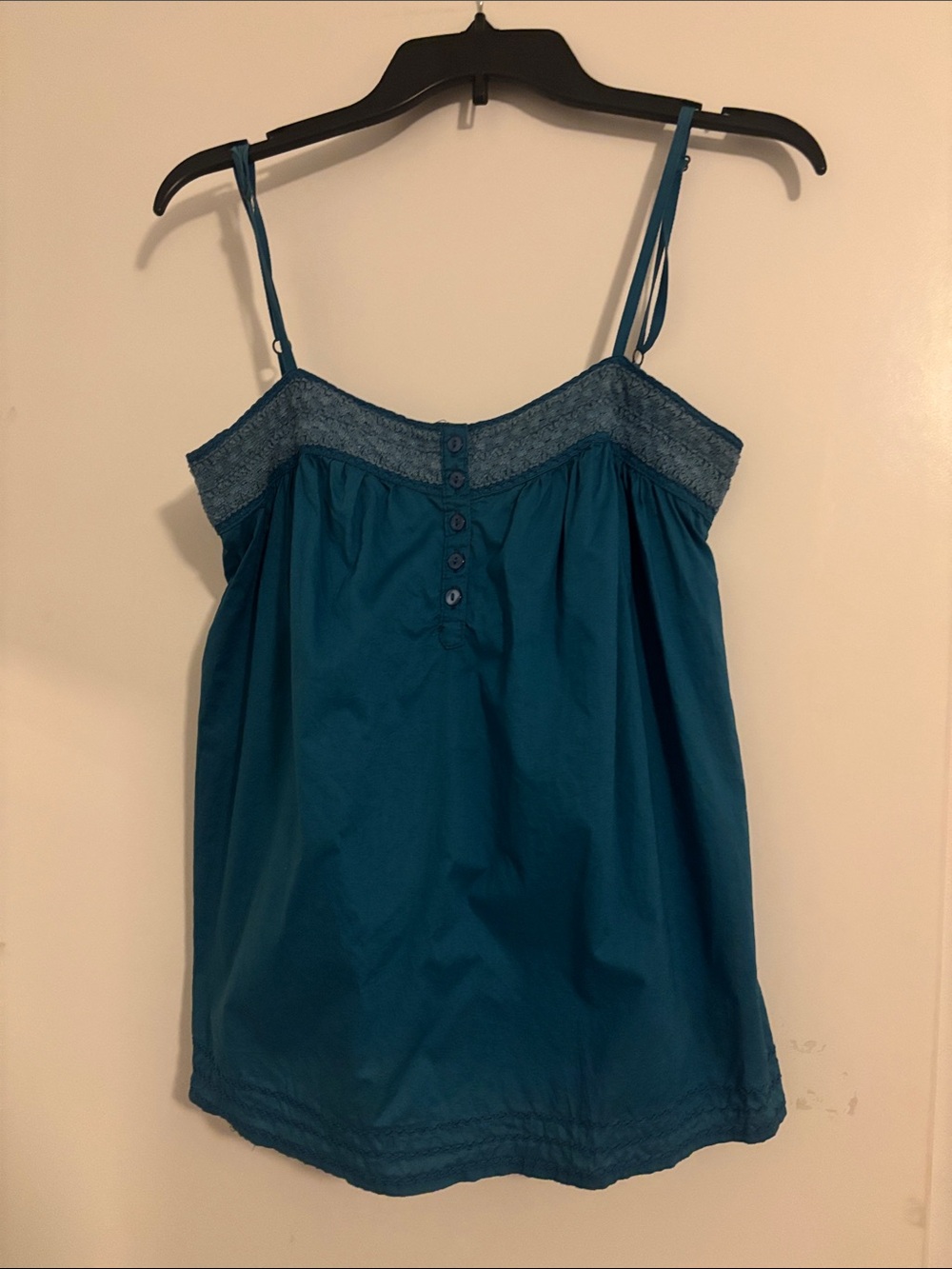 Mind Code Teal Lace-Trim Top